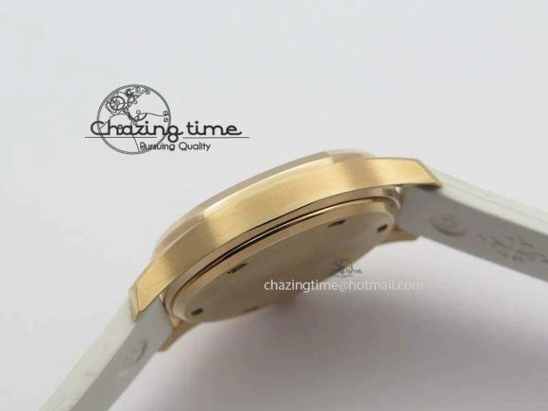 Aquanaut RG 35mm Best Edition White Dial Diamond Bezel On White Rubber Strap Ronda Quartz