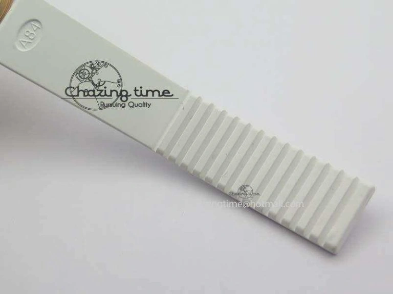 Aquanaut RG 35mm Best Edition White Dial Diamond Bezel On White Rubber Strap Ronda Quartz