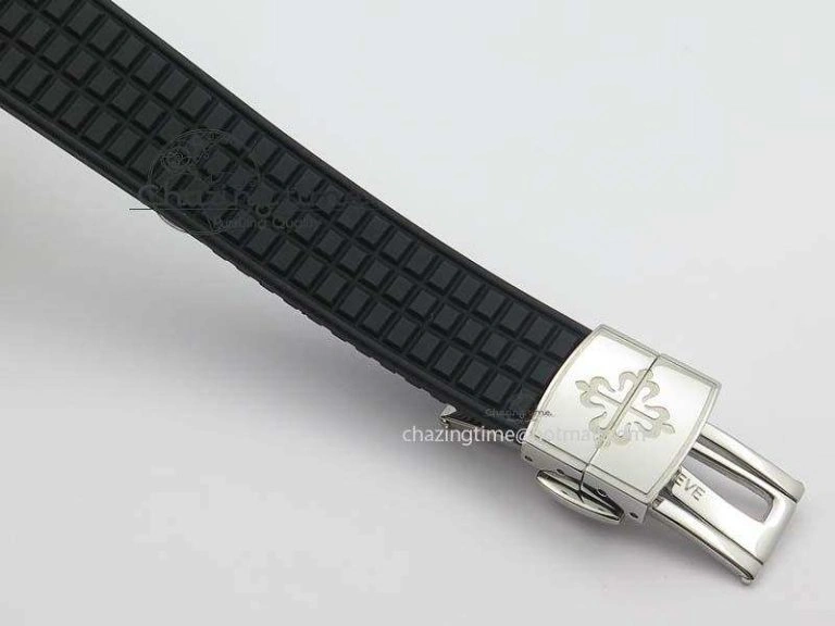 Aquanaut SS 35mm Best Editon Black Dial Diamond Bezel on Black Rubber Strap Ronda Quartz