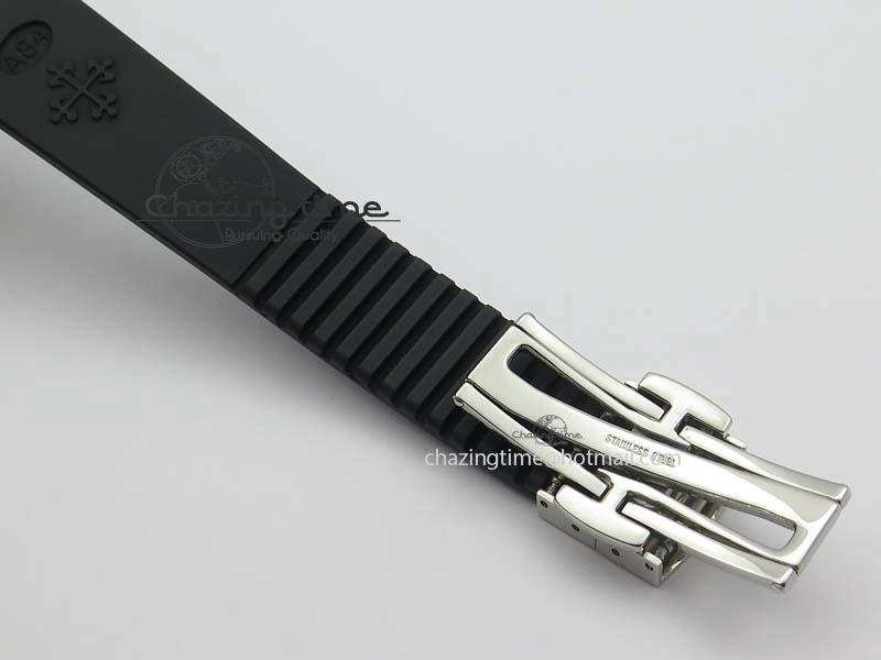 Aquanaut SS 35mm Best Editon Black Dial Diamond Bezel on Black Rubber Strap Ronda Quartz