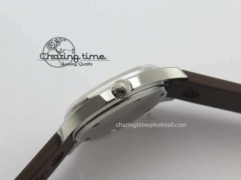 Aquanaut SS 35mm Best Editon Brown Dial Diamond Bezel on Brown Rubber Strap Ronda Quartz