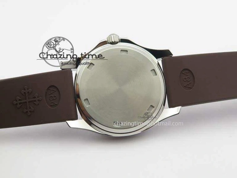 Aquanaut SS 35mm Best Editon Brown Dial Diamond Bezel on Brown Rubber Strap Ronda Quartz