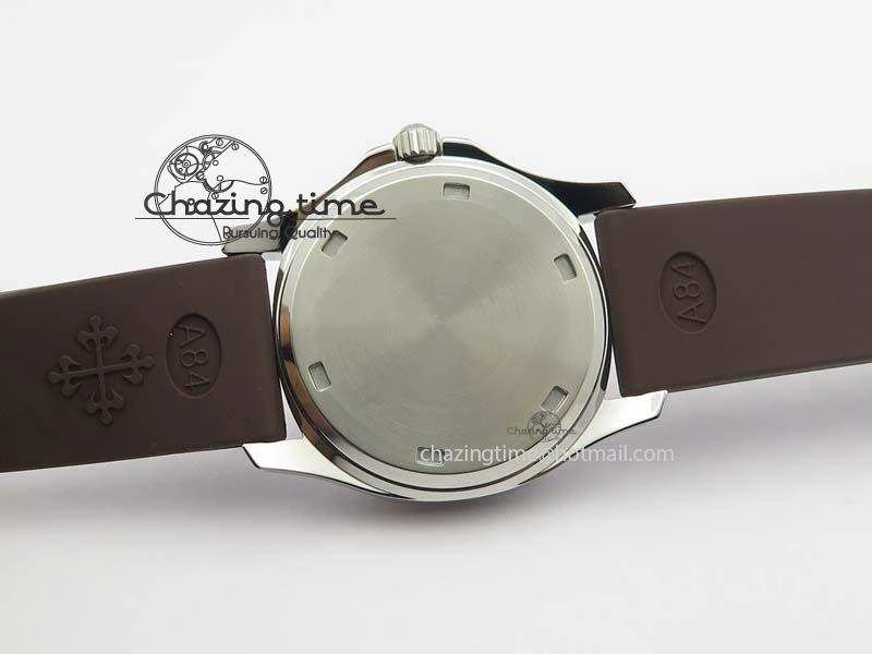 Aquanaut SS 35mm Best Editon Brown Dial Diamond Bezel on Brown Rubber Strap Ronda Quartz