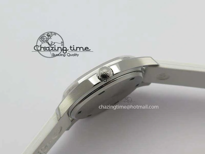 Aquanaut SS 35mm Best Editon White Dial Diamond Bezel On White Rubber Strap Ronda Quartz