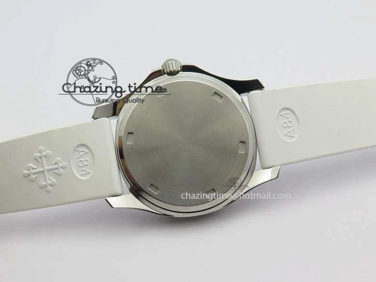 Aquanaut SS 35mm Best Editon White Dial Diamond Bezel On White Rubber Strap Ronda Quartz