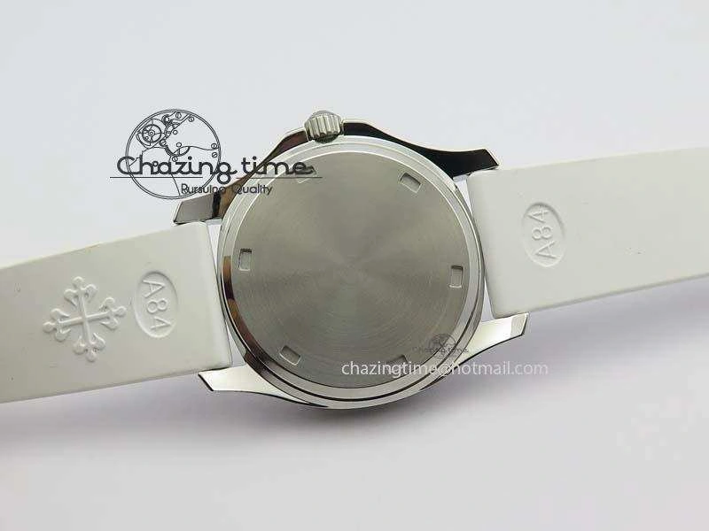 Aquanaut SS 35mm Best Editon White Dial Diamond Bezel On White Rubber Strap Ronda Quartz