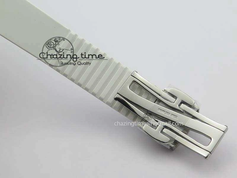 Aquanaut SS 35mm Best Editon White Dial Diamond Bezel On White Rubber Strap Ronda Quartz