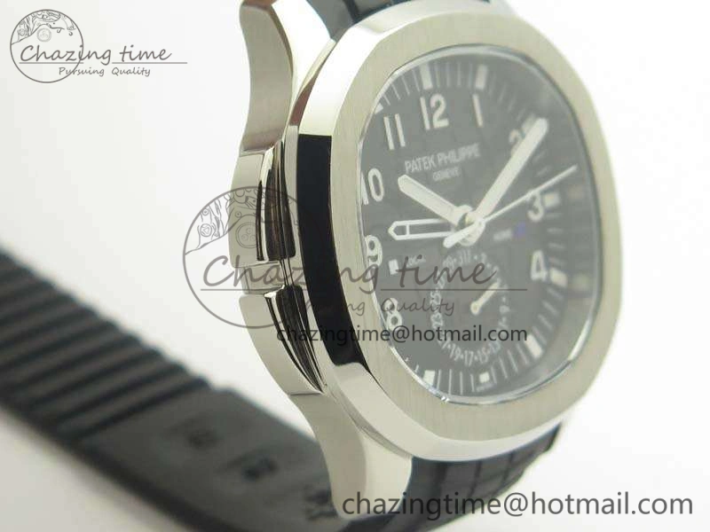 Aquanaut Time Travel 5164A SS Black Dial On Rubber Strap 324SC