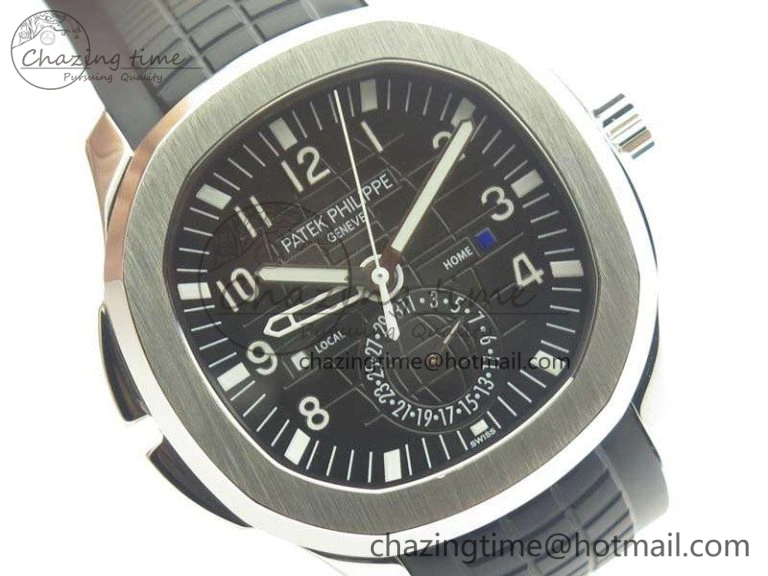 Aquanaut Time Travel 5164A SS Black Dial On Rubber Strap 324SC