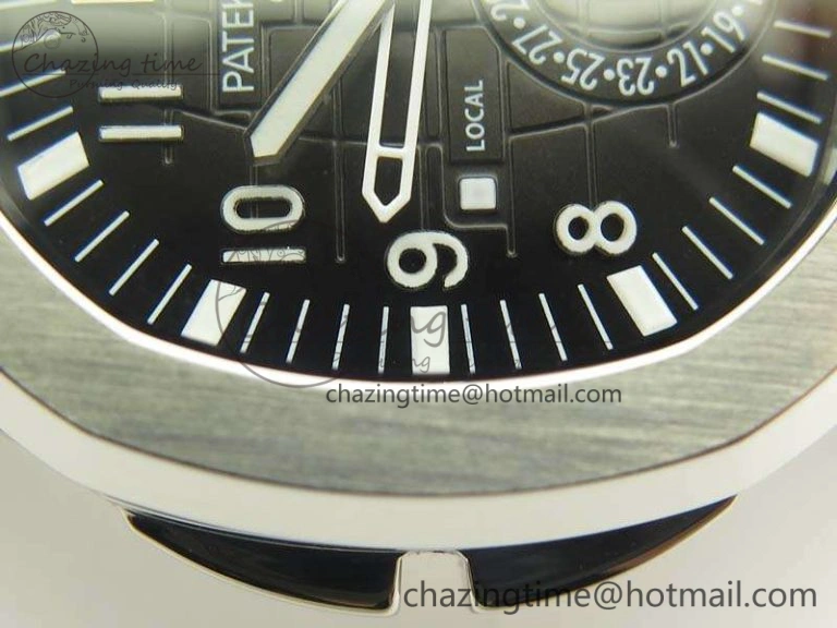Aquanaut Time Travel 5164A SS Black Dial On Rubber Strap 324SC