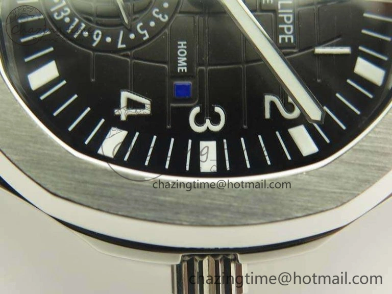 Aquanaut Time Travel 5164A SS Black Dial On Rubber Strap 324SC