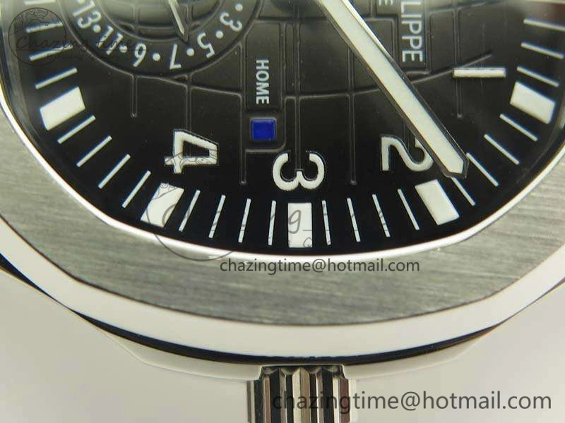 Aquanaut Time Travel 5164A SS Black Dial On Rubber Strap 324SC