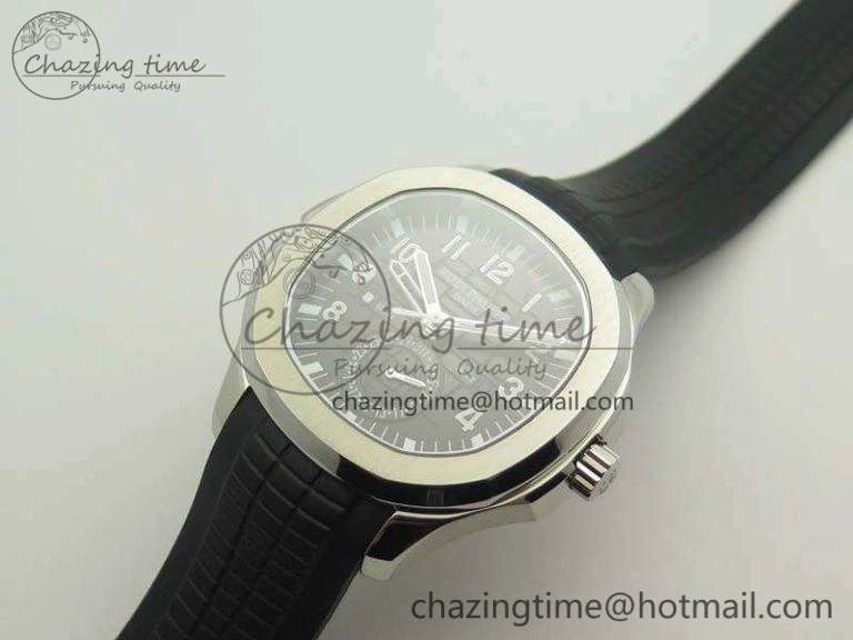 Aquanaut Time Travel 5164A SS Black Dial On Rubber Strap 324SC