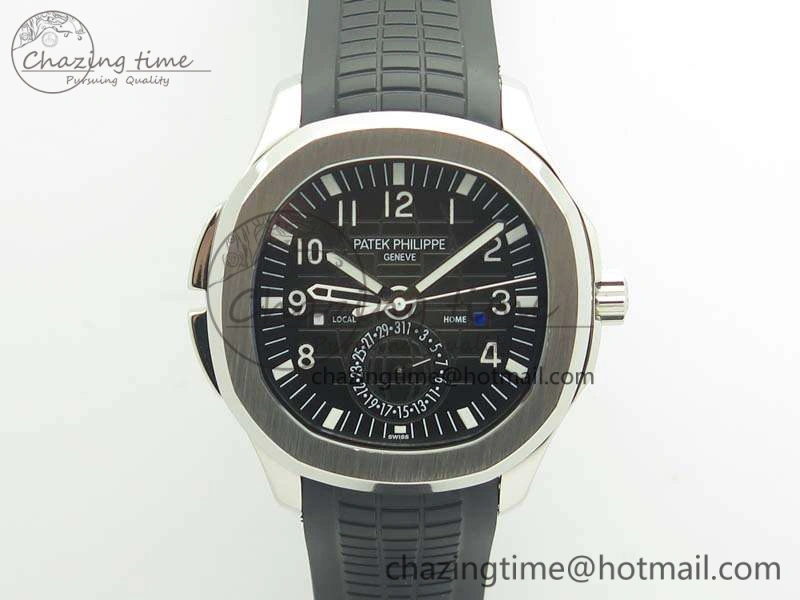 Aquanaut Time Travel 5164A SS Black Dial On Rubber Strap 324SC
