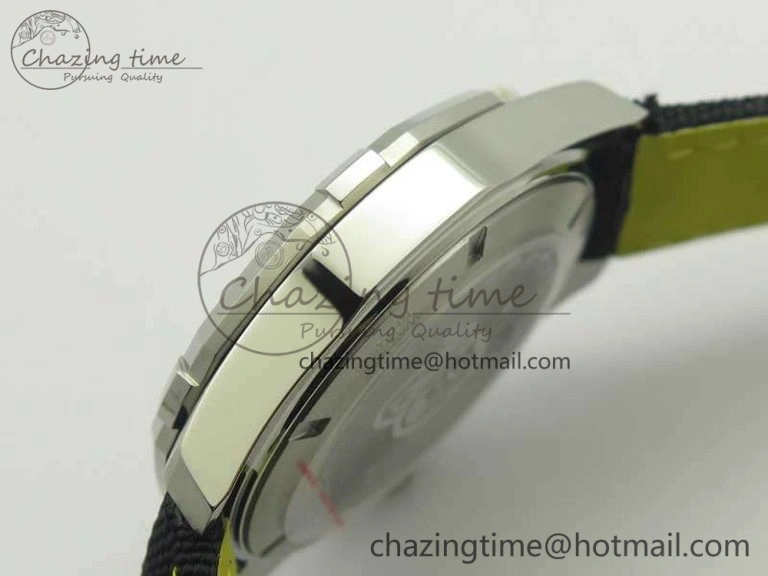 Aquaracer Calibre 43mm SS V6F Best Edition Black Textured Dial Ceramic Bezel On Nylon Strap A2824