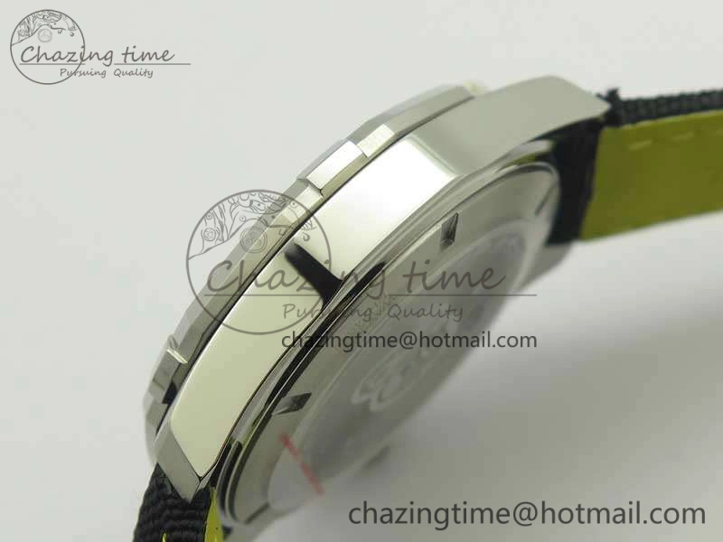 Aquaracer Calibre 43mm SS V6F Best Edition Black Textured Dial Ceramic Bezel On Nylon Strap A2824