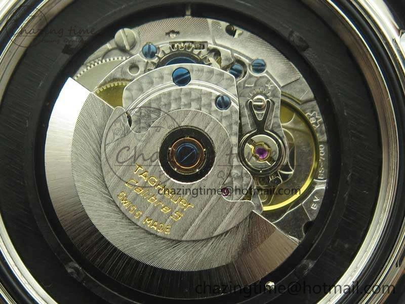 Aquaracer Calibre 43mm SS V6F Best Edition Black Textured Dial Ceramic Bezel On Nylon Strap A2824