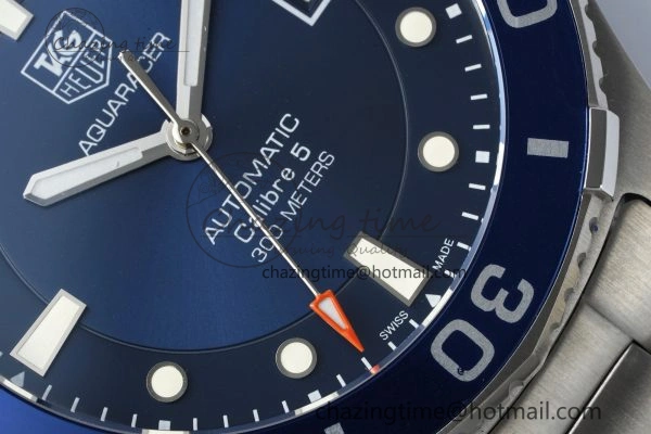 Aquaracer Calibre 5 41.5mm TARF 1:1 Best Edition Blue Dial Blue Bezel on SS Bracelet SW200