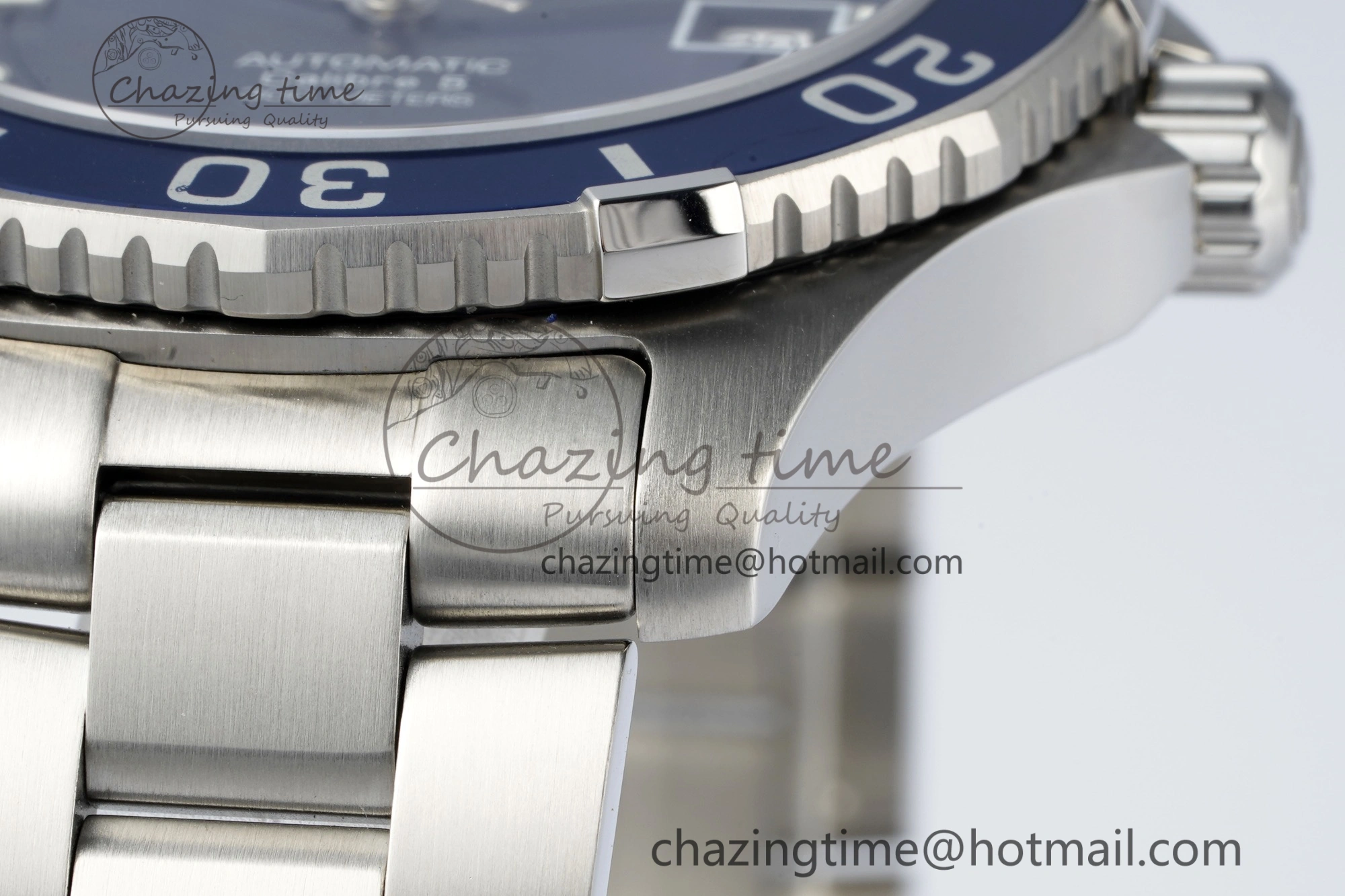 Aquaracer Calibre 5 41.5mm TARF 1:1 Best Edition Blue Dial Blue Bezel on SS Bracelet SW200