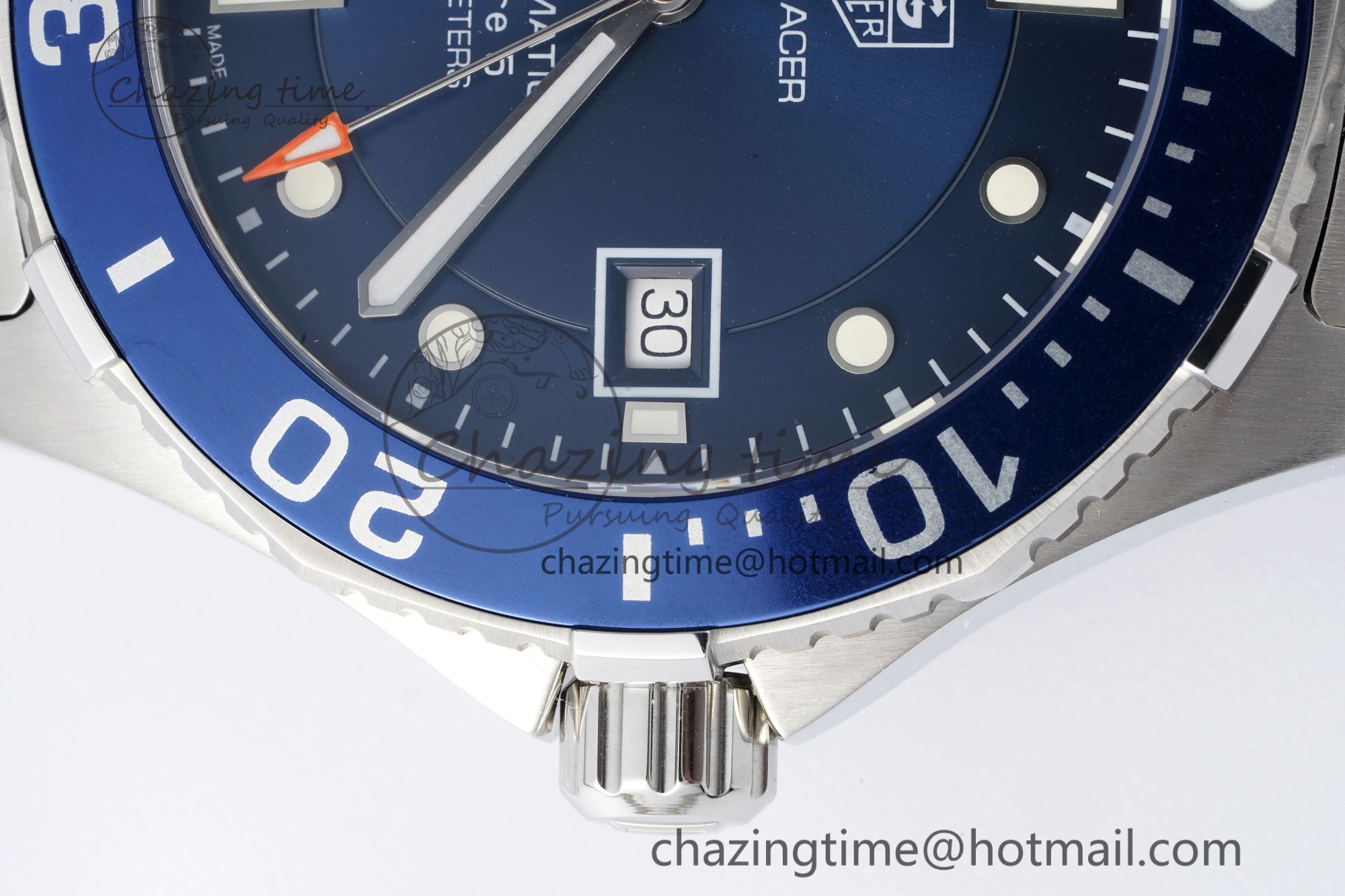 Aquaracer Calibre 5 41.5mm TARF 1:1 Best Edition Blue Dial Blue Bezel on SS Bracelet SW200