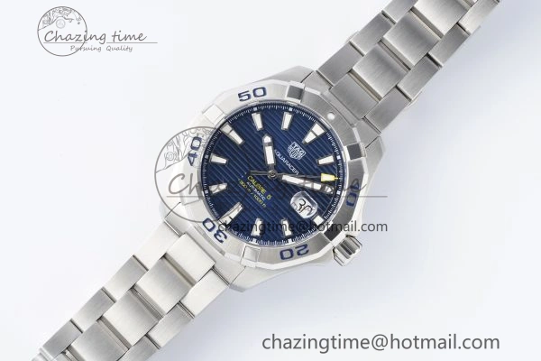 Aquaracer Calibre 5 44mm TARF 1:1 Best Edition Blue Dial SS Bezel on SS Bracelet SW200