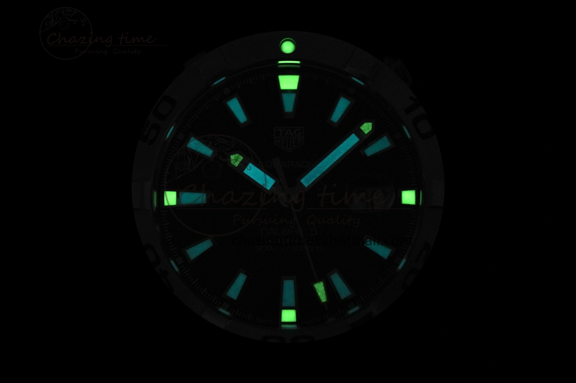 Aquaracer Calibre 5 44mm TARF 1:1 Best Edition Blue Dial SS Bezel on SS Bracelet SW200