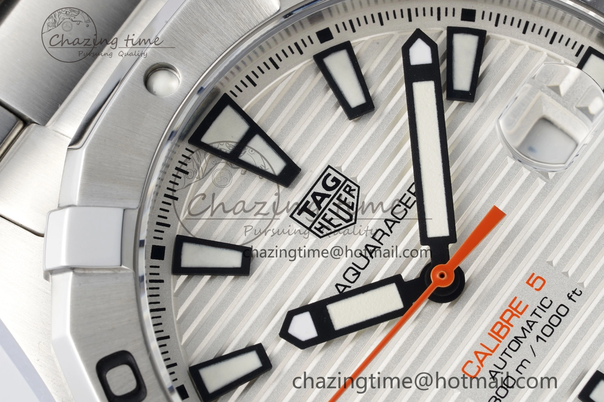 Aquaracer Calibre 5 44mm TARF 1:1 Best Edition White Dial SS Bezel on SS Bracelet SW200