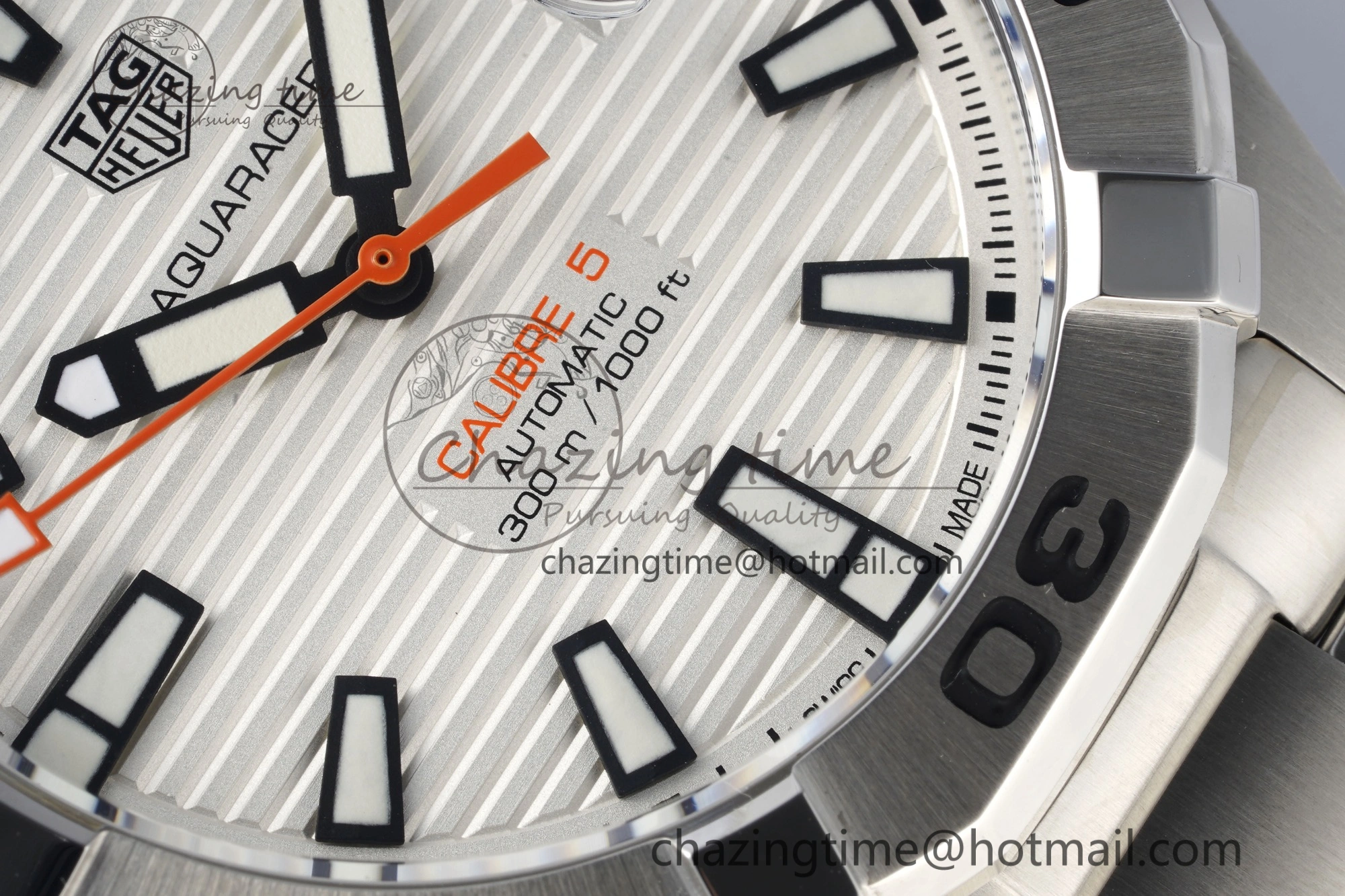 Aquaracer Calibre 5 44mm TARF 1:1 Best Edition White Dial SS Bezel on SS Bracelet SW200