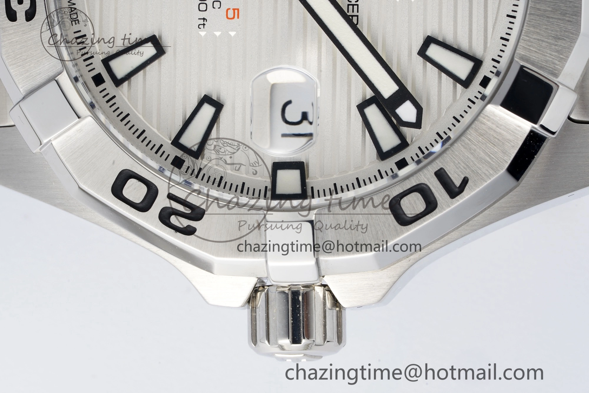 Aquaracer Calibre 5 44mm TARF 1:1 Best Edition White Dial SS Bezel on SS Bracelet SW200