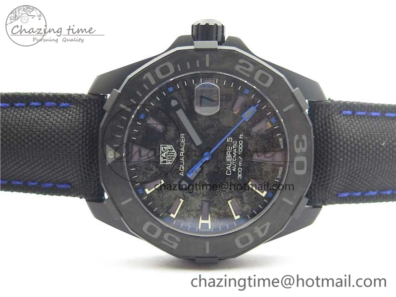Aquaracer Calibre 5 Blue Carbon TBF 1:1 Best Edition Carbon Dial on Nylon Strap A2824