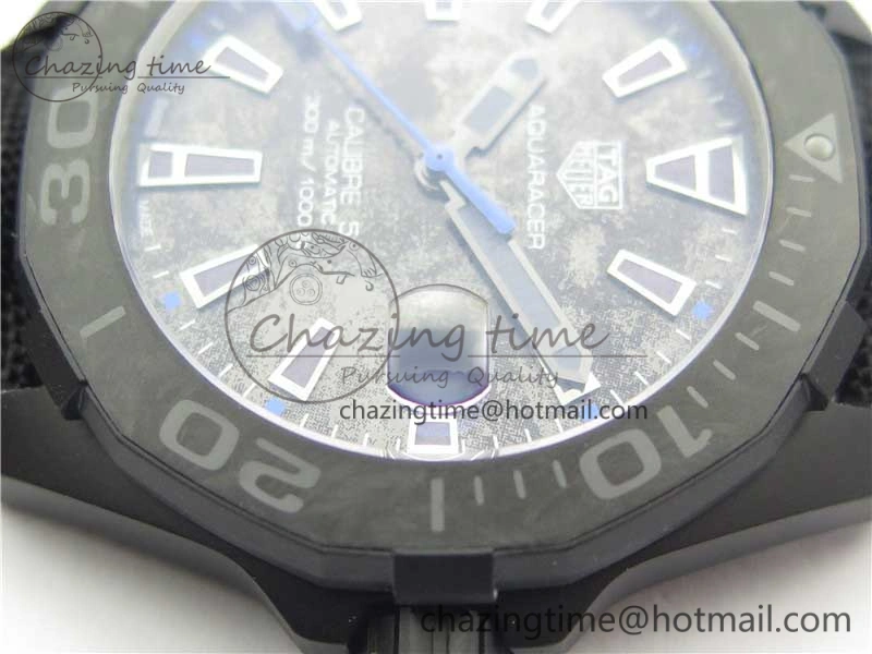 Aquaracer Calibre 5 Blue Carbon TBF 1:1 Best Edition Carbon Dial on Nylon Strap A2824