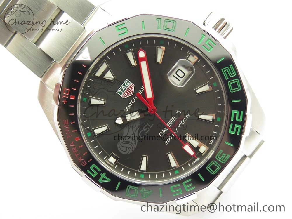 Aquaracer Calibre 5 CSL 43mm SS GSF 1:1 Best Edition Gray Dial on SS Bracelet A2824
