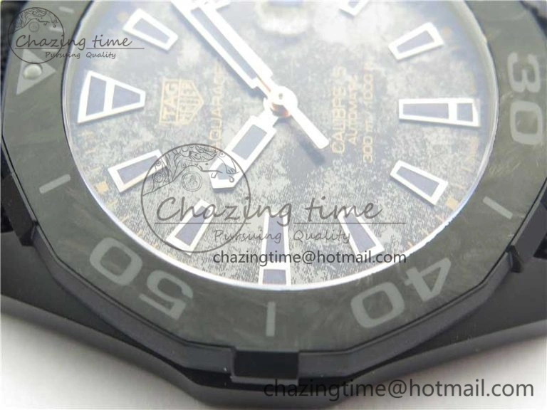 Aquaracer Calibre 5 Gold Carbon TBF 1:1 Best Edition Carbon Dial on Nylon Strap A2824