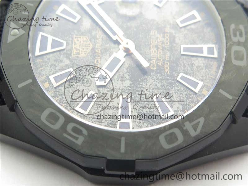 Aquaracer Calibre 5 Gold Carbon TBF 1:1 Best Edition Carbon Dial on Nylon Strap A2824