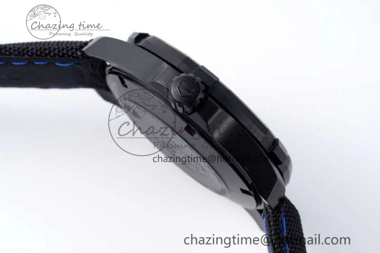 Aquaracer Calibre 5 PVD 41mm TARF 1:1 Best Edition Carbon Blue Dial on Black Nylon Strap SW200