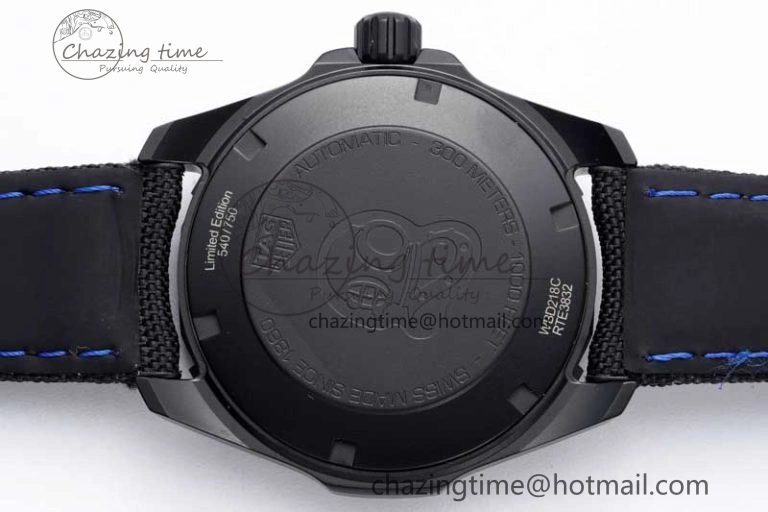 Aquaracer Calibre 5 PVD 41mm TARF 1:1 Best Edition Carbon Blue Dial on Black Nylon Strap SW200
