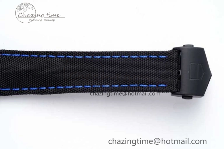 Aquaracer Calibre 5 PVD 41mm TARF 1:1 Best Edition Carbon Blue Dial on Black Nylon Strap SW200