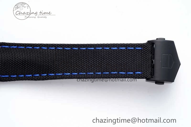 Aquaracer Calibre 5 PVD 41mm TARF 1:1 Best Edition Carbon Blue Dial on Black Nylon Strap SW200