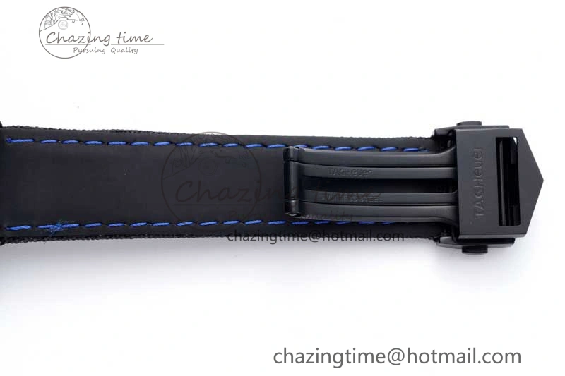 Aquaracer Calibre 5 PVD 41mm TARF 1:1 Best Edition Carbon Blue Dial on Black Nylon Strap SW200