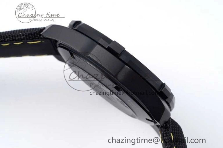 Aquaracer Calibre 5 PVD 41mm TARF 1:1 Best Edition Carbon Yellow Dial on Black Nylon Strap SW200