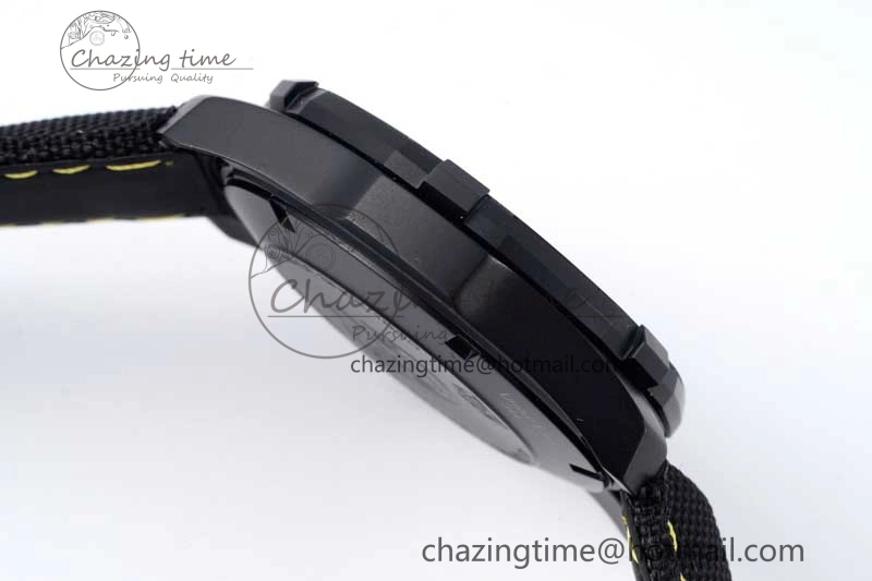 Aquaracer Calibre 5 PVD 41mm TARF 1:1 Best Edition Carbon Yellow Dial on Black Nylon Strap SW200