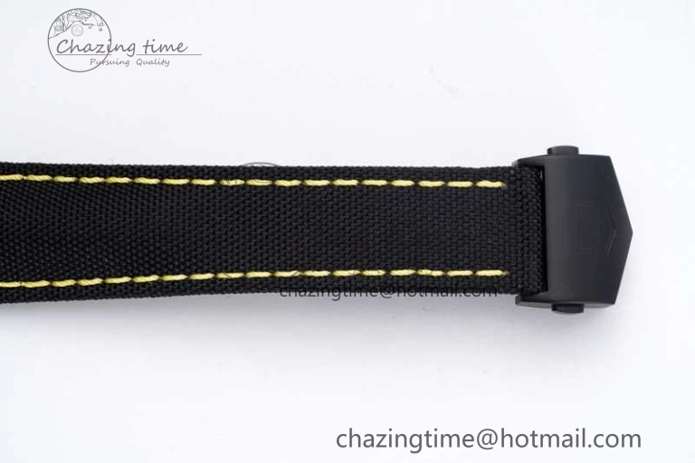 Aquaracer Calibre 5 PVD 41mm TARF 1:1 Best Edition Carbon Yellow Dial on Black Nylon Strap SW200