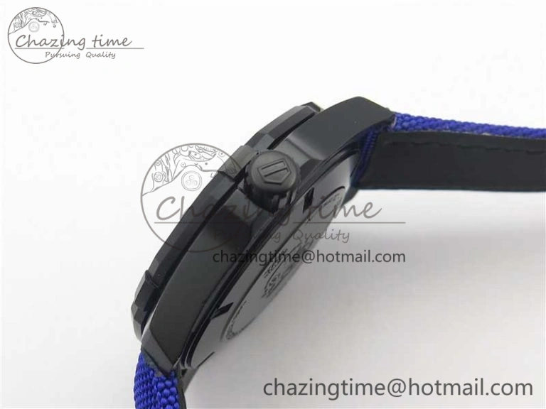Aquaracer Calibre 5 PVD 43mm V6F 1:1 Best Edition Black Blue Dial on Blue Nylon Strap A2824