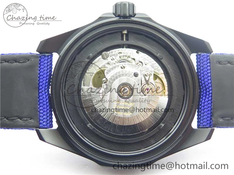 Aquaracer Calibre 5 PVD 43mm V6F 1:1 Best Edition Black Blue Dial on Blue Nylon Strap A2824