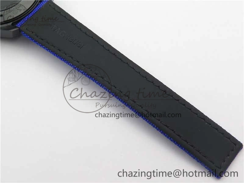 Aquaracer Calibre 5 PVD 43mm V6F 1:1 Best Edition Black Blue Dial on Blue Nylon Strap A2824