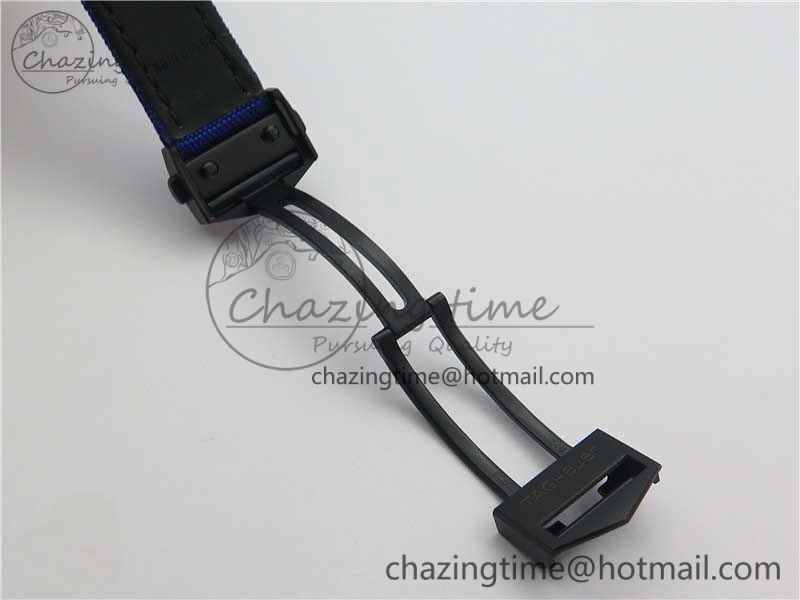 Aquaracer Calibre 5 PVD 43mm V6F 1:1 Best Edition Black Blue Dial on Blue Nylon Strap A2824