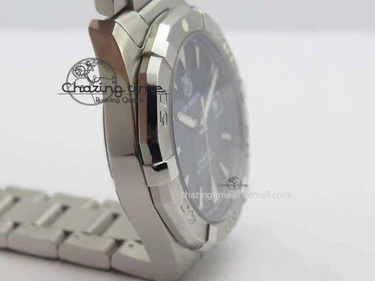 Aquaracer Calibre 5 SS 1:1 Best Edition Black Dial On SS Bracelet A2824