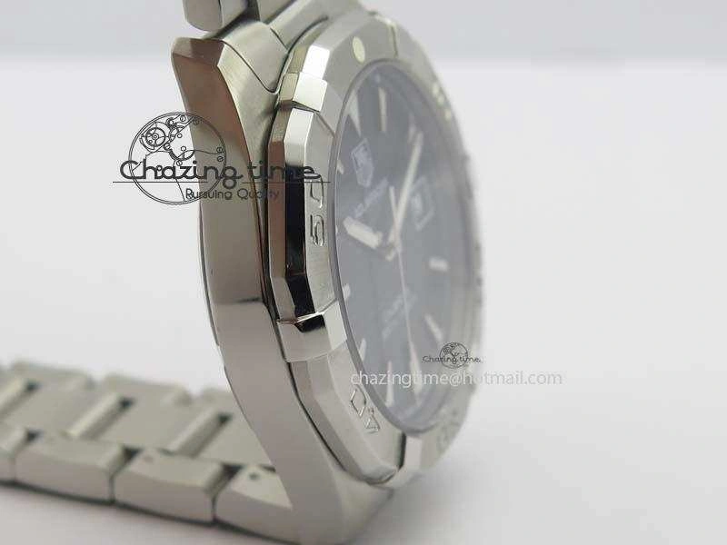 Aquaracer Calibre 5 SS 1:1 Best Edition Black Dial On SS Bracelet A2824