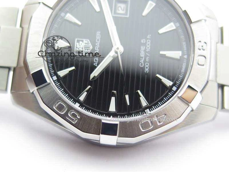 Aquaracer Calibre 5 SS 1:1 Best Edition Black Dial On SS Bracelet A2824