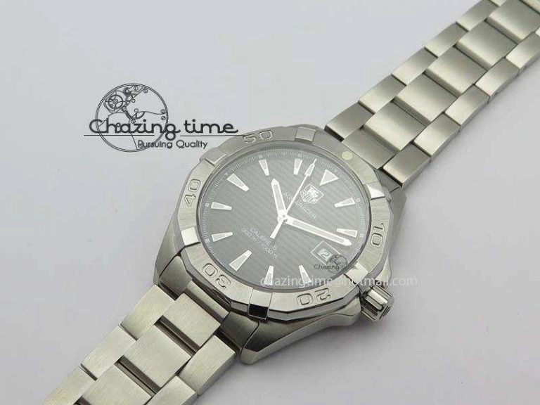 Aquaracer Calibre 5 SS 1:1 Best Edition Black Dial On SS Bracelet A2824